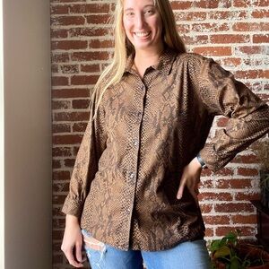 vintage michael taylor apparel snakeskin button down